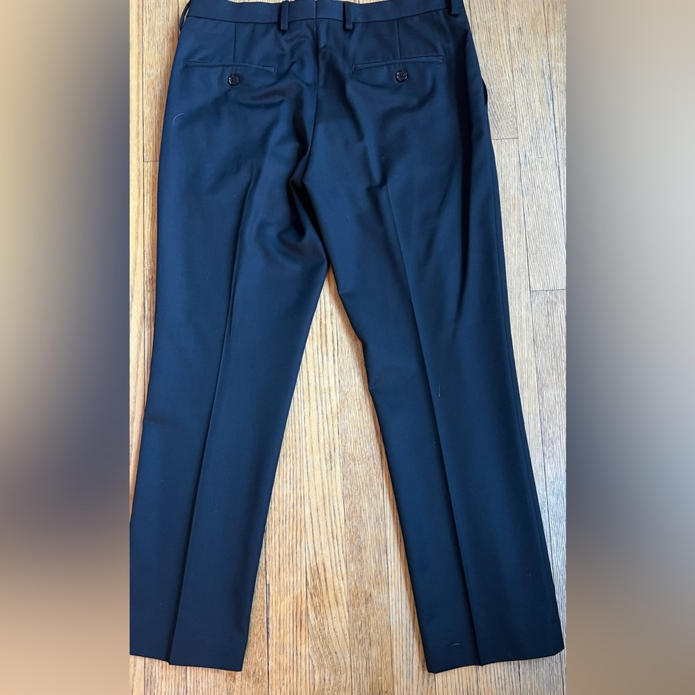 Express Photographer Fitted  2 Piece Suit Pants Jacket, pocket square.Never worn - Picture 11 of 15